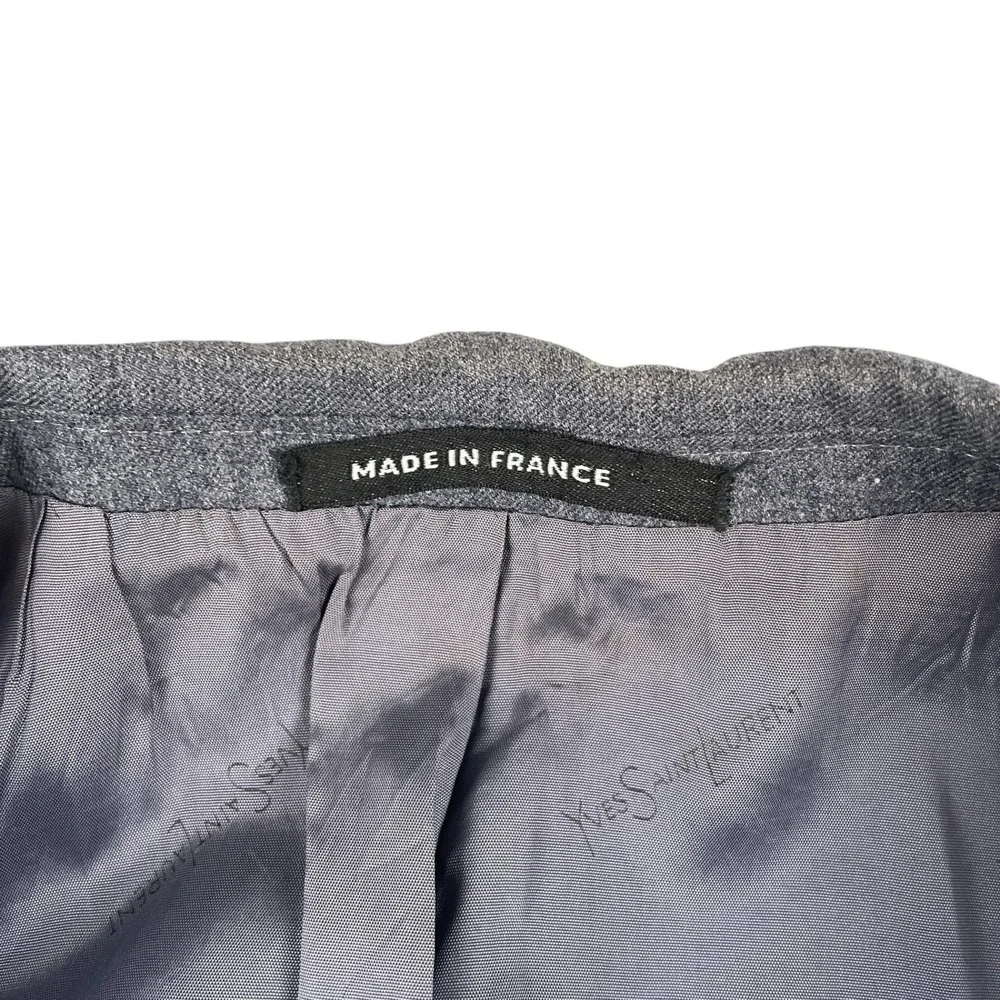 Yves Saint Laurent Blazer Mens 43 Blue Gray Made in France Wool Blend Sport Coat